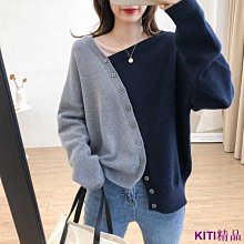 KITI精品【】大尺碼胖m150公斤新款高級圓領套頭不規則缺口大學T上衣女寬鬆休閒外穿大尺碼大學T大學T 歷史價格詳細信息