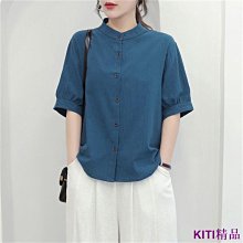 夏季棉麻襯女裝燈籠袖復古藝文上寬鬆顯瘦五分袖大尺碼襯女 歷史價格詳細信息