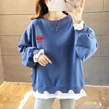 【熱賣精選】秋裝發型師衛衣帥氣拼皮個性圓領外套潮流2021新款別針金屬裝飾男 歷史價格詳細信息