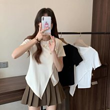 MissBig夏季新款圓領泡芙T恤+荷葉邊牛仔背帶裙兩件套套裝《173156911》 歷史價格詳細信息