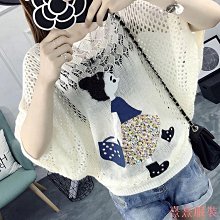 鏤空針織罩衫女夏寬松薄款防曬空調衫設計感外搭別致蕾絲短款上衣 歷史價格詳細信息