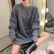 熹熹服裝大尺碼毛線外套韓國chic秋冬衣著長袖寬鬆中長版毛衣外套正韓上衣胖MM韓妞必備學院風加大尺碼顯瘦洋裝 歷史價格詳細信息