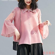 熹熹服裝褶衣三宅褶皺手工褶皺上衣女新款氣質百搭通勤寬鬆大尺碼三宅2024春夏新款外套女女裝衣服 歷史價格詳細信息