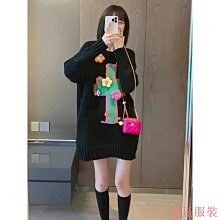 熹熹服裝大尺碼毛線外套韓國chic秋冬衣著長袖寬鬆中長版毛衣外套正韓上衣胖MM韓妞必備學院風加大尺碼顯瘦洋裝 歷史價格詳細信息