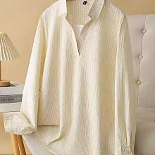 條紋襯衫 素色襯衫 夏季襯衫 短袖襯衫男女情侶  寬鬆韓版襯衣 短袖襯衫外套 潮流男襯衫(ASJC20)【FIZZE】 歷史價格詳細信息