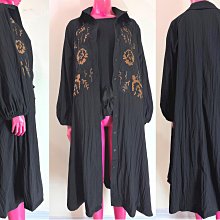 鴨米衣舖中大尺碼拼布白花朵雙袋樣黑色薄棉麻布長袖外衫/襯衫~秋裝 歷史價格詳細信息