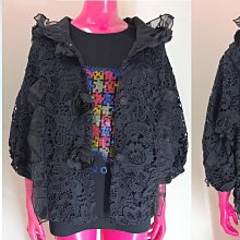 鴨米衣舖中大尺碼拼布白花朵雙袋樣黑色薄棉麻布長袖外衫/襯衫~秋裝 歷史價格詳細信息