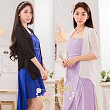 Ξ米亞alisaΨ JK9631 經典百搭荷葉邊短袖雪紡開衫小外套 黑 白 M XL 2XL 3XL ☆ 代購 歷史價格詳細信息