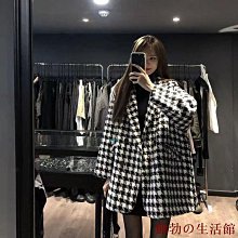 欣欣百貨L~4XL 大尺碼長袖格子西裝毛呢外套女新款韓版寬鬆復古格紋毛呢大衣中長款 價格比較,價格查詢,歷史價格詳細信息
