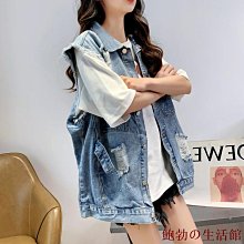 女童春秋牛仔馬甲外套中大兒童學生2024可拆卸連帽時尚牛仔服上衣 歷史價格詳細信息