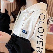 早秋連帽衛衣女春韓版寬松薄款撞色拼接設計感小眾小個子外套-餘登米女裝 歷史價格詳細信息