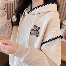 早秋連帽衛衣女春韓版寬松薄款撞色拼接設計感小眾小個子外套-餘登米女裝 歷史價格詳細信息