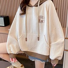 早秋連帽衛衣女春韓版寬松薄款撞色拼接設計感小眾小個子外套-餘登米女裝 歷史價格詳細信息