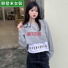 薄款 短款 圓領衛衣女 美式 復古 季 新款 流行 無帽 小個子 長袖上衣 甜美系 印花 寬鬆衛衣-餘登米女裝 歷史價格詳細信息
