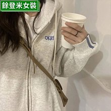 衛衣女潮入秋連帽外套春秋季初中生小個子霧霾藍加絨加厚冬季外套 歷史價格詳細信息
