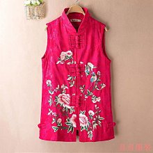 熹熹服裝馬甲上衣 盤扣繡花馬甲背心女 小眾刺繡休閒馬夾女 大尺碼背心 歷史價格詳細信息