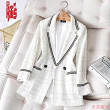 熹熹服裝高級感炸街西裝外套春秋季2024新款大尺碼女裝胖mm洋氣格子西裝上衣 價格比較,價格查詢,歷史價格詳細信息