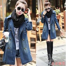 小美の店S-2XL❤現貨牛仔外套❤大尺碼開襟長袖中長款寬鬆加棉刷毛風衣外套 女生衣著 保暖外套 厚外套 正韓上衣 衣服 長版外套 歷史價格詳細信息