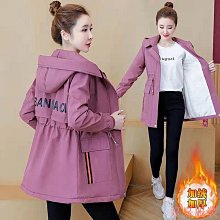 小美の店風衣外套女 中長款 外套女潮ins秋冬保暖大尺碼中長款風衣刷毛加厚連帽百搭女裝上衣潮 歷史價格詳細信息