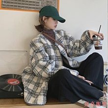 小美の店格子外套 大尺碼外套 女生上衣 女生外套 長袖外套 復古港味風休閑時尚千鳥格粗花呢外套百搭洋氣衣服 歷史價格詳細信息