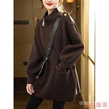 立領毛呢外套女秋冬 冬季保暖長版外套 氣質中長款收腰毛呢大衣  風衣外套女 風大衣 歷史價格詳細信息