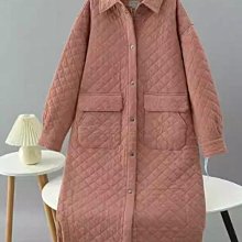 女人衣櫥㊕最後清倉小資秋冬外銷單品簡約 橘粉色菱格車線斜口袋棉質 排釦長袖翻領中長過膝薄款棉衣外套 大尺碼超大胸116-132.K670♥ 價格比較,價格查詢,歷史價格詳細信息