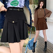 MissBig秋冬新款高腰百褶西裝裙高腰顯瘦遮胯A字裙《148547433》 歷史價格詳細信息