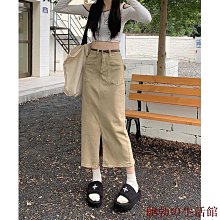 復古a字牛仔半身裙秋季女高腰梨形身材大碼遮肚子開叉顯瘦包臀裙 歷史價格詳細信息