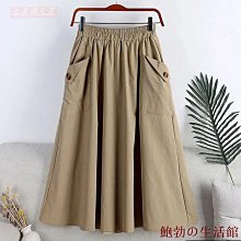 工裝裙 工裝長裙 半身裙新款夏季新款工裝口袋鈕扣鬆緊腰中長款大擺A字裙女潮 歷史價格詳細信息