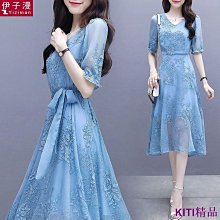 【精選】2023新款夏裝法式初戀減齡長裙森系冷淡風女裝高級感連衣裙子夏季~佳樂優選 歷史價格詳細信息