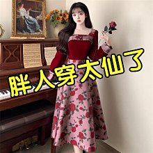 【歡迎光臨】【小胖仙】加大尺碼 大尺碼  大尺碼女裝溫柔風洋裝女夏季新款法式方領不規則中長款仙女裙子 歷史價格詳細信息