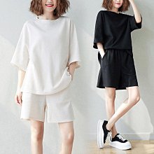 【歡迎光臨】大尺碼套裝 條紋T恤+短褲套裝 兩件式套裝 休閒套裝 女生衣著 寬鬆  夏季短袖短褲 C5951 歷史價格詳細信息