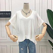 【歡迎光臨】【50-150KG】長袖T恤 V領上衣 大尺碼開叉寬鬆顯瘦百搭打底衫 胖MM必備 女生衣著 C9690 歷史價格詳細信息