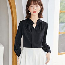 【歡迎光臨】實拍 2024年秋新款長袖雪紡襯衫女 OL通勤時尚打底上衣女 歷史價格詳細信息