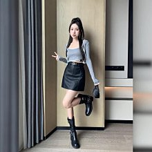 【歡迎光臨】實拍 2023秋季PU皮半身裙女美式工裝短裙抽繩高腰顯瘦時尚口袋裙 歷史價格詳細信息