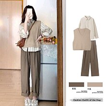 【歡迎光臨】 三件套裝春秋法式複古拚色針織馬甲背心疊穿條紋襯衫女+百褶短裙 歷史價格詳細信息