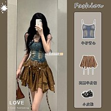 【歡迎光臨】 套裝/單件秋季法式小清新長袖圓領碎花襯衫+藍色少女闊腿褲兩件套 歷史價格詳細信息