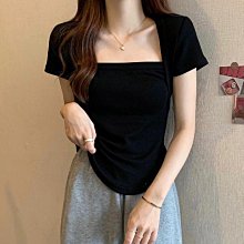 【歡迎光臨】 方領短袖T恤女夏季薄款2022年新款純色寬鬆白色半袖體恤棉麻上衣 歷史價格詳細信息
