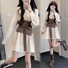 polo領顯瘦中長款連衣裙女2024夏季新款拼色時尚百搭大擺裙棉線裙 歷史價格詳細信息