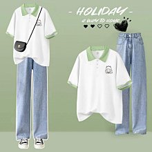 【歡迎光臨】 學院風套裝女夏季新款小個子短袖Polo領襯衫高腰百褶短裙子兩件套 歷史價格詳細信息