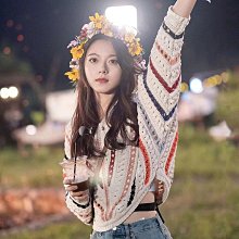【歡迎光臨】 條紋毛衣複古港風女外穿寬鬆韓版ins潮慵懶風短款針織衫森係 歷史價格詳細信息
