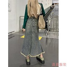 熹熹服裝復古高腰大尺碼牛仔半身裙女秋冬胖mm顯瘦小眾設計感小眾a字中長裙 歷史價格詳細信息