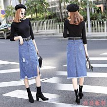 小美の店毛邊復古秋冬款牛仔女版長裙  流蘇厚重顯瘦微胖大尺碼女裝半身裙 歷史價格詳細信息