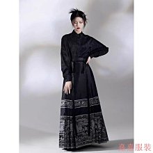 小美の店大尺碼胖mm新中式國風改良漢服套裝別緻上衣+藍色馬面裙兩件套200斤 歷史價格詳細信息