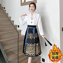 小美の店新款 馬面裙國風馬面裙胖mm大尺碼套裝日常改良通勤新中式女裝漢服上衣搭配顯瘦 歷史價格詳細信息