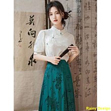 PP HOME改良旂袍兩件套 新中式兩件套裝裙女 2024新款上衣洋氣百搭半身裙 歷史價格詳細信息