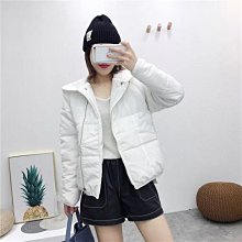 Lollipopsweetie 韓版保暖斜拉鍊個性連帽麵包服/棉外套（現貨）-白色/黑色 價格比較,價格查詢,歷史價格詳細信息