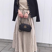 agnes b.小b扣撞色雙層皮革斜背包-黑/奶茶 歷史價格詳細信息