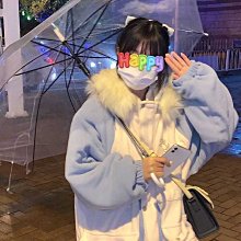 【熱賣精選】加絨加厚外套女2021秋冬新款韓版寬松學生百搭可愛小熊立領衛衣潮 歷史價格詳細信息