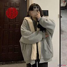 連帽衛衣女秋冬新款韓版寬松洋氣小個子加絨加厚羊羔絨開衫外套潮 歷史價格詳細信息